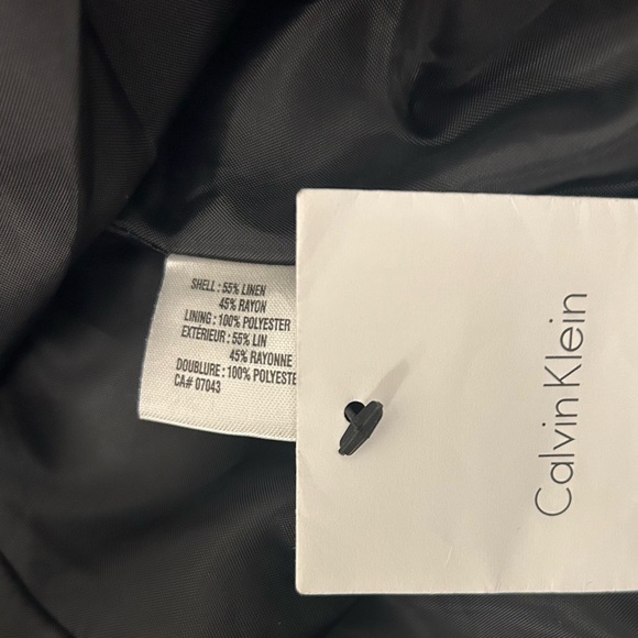 🆕Calvin Klein Women’s Size 10 Linen Blend Short Sleeved Belted Jacket Blazer - Picture 5 of 5